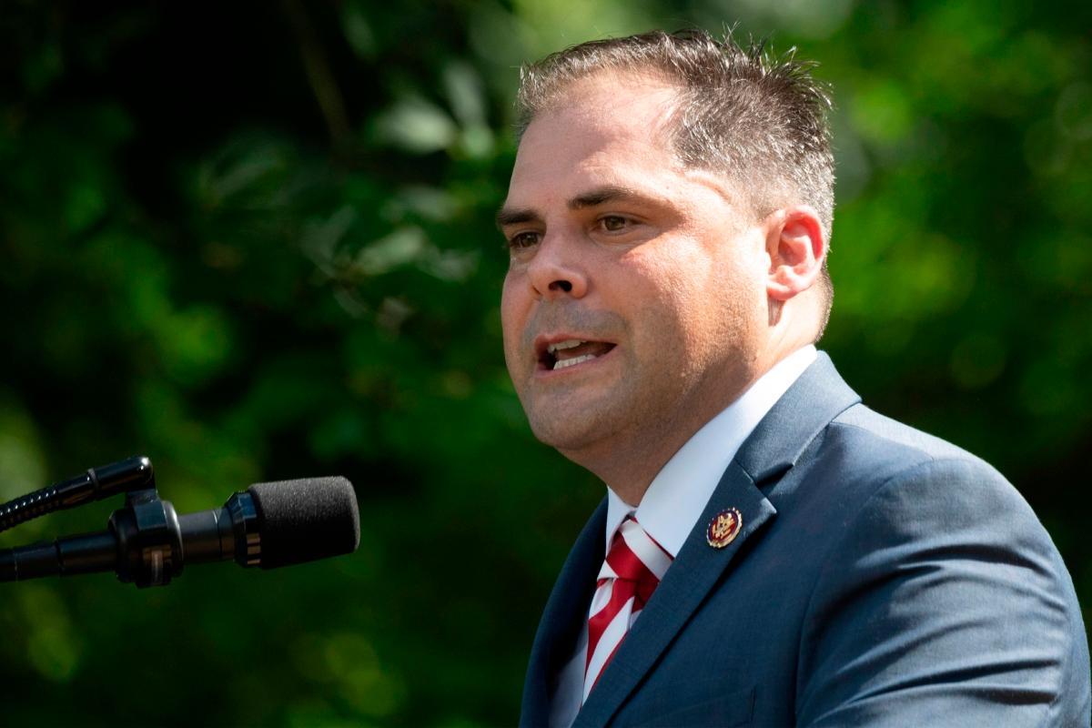 Rep. Mike Garcia (R-Calif.) speaks in the Rose Garden at the White House, on July 9, 2020. (Jim Watson/AFP)
