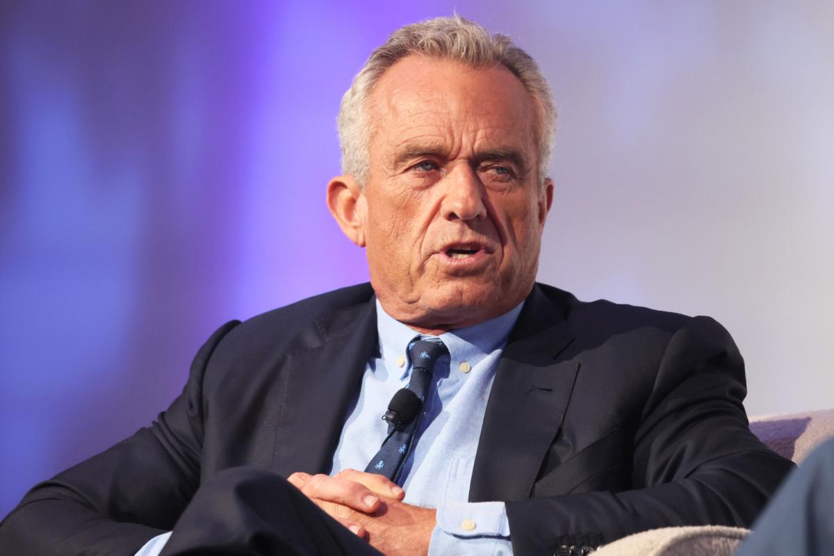  Democratic Presidential Candidate Robert F. Kennedy Jr. speaks during the World Values Network's Presidential candidate series at the Glasshouse in New York City on July 25, 2023. (Michael M. Santiago/Getty Images)