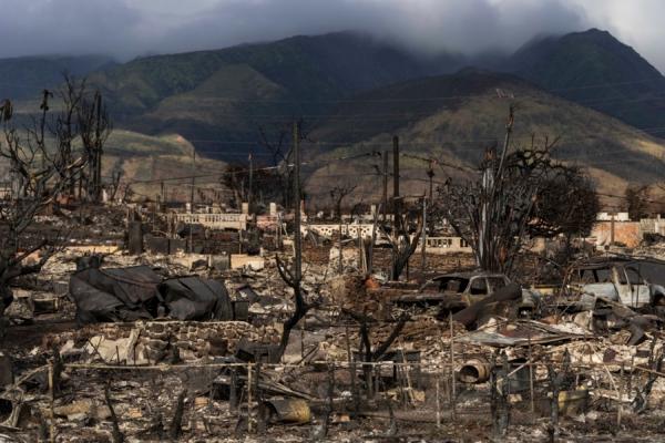 A general view shows the aftermath of a wildfire in Lahaina, Hawaii, on Aug. 21, 2023. (Jae C. Hong/AP Photo)