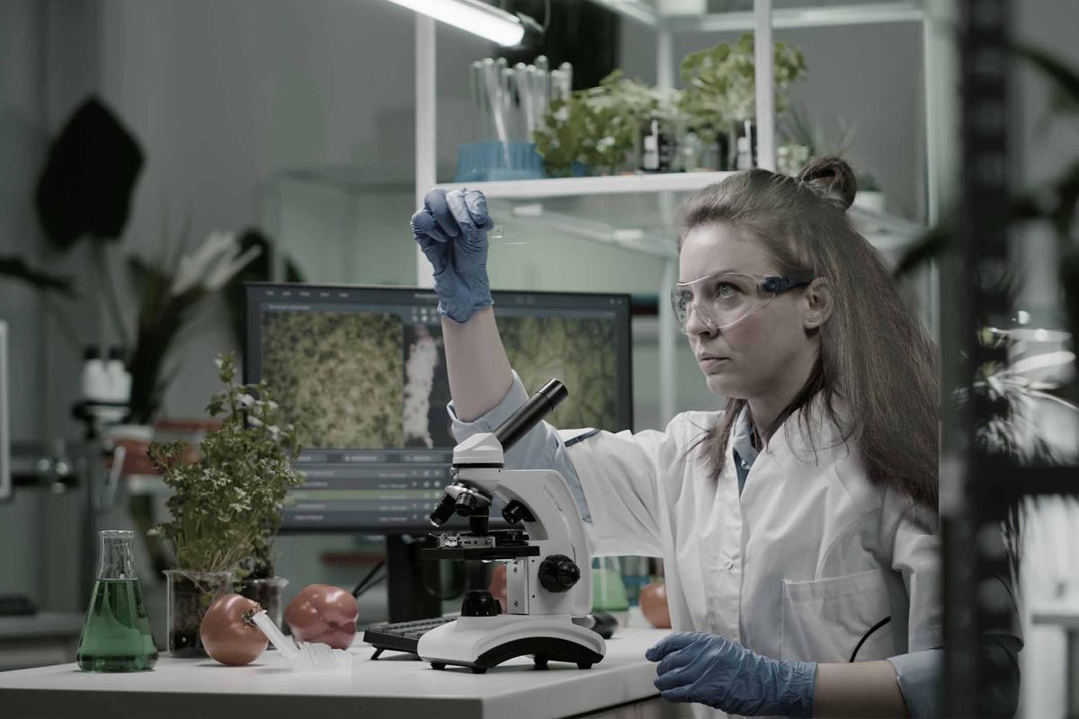 A stock photo of a female scientist. (Illustration - DC Studio/Shutterstock)