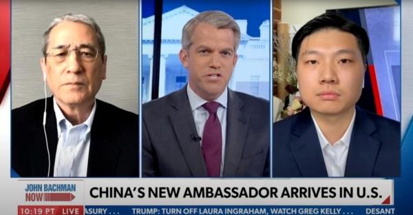 China expert Gordon Chang, John Bachman, and China Insider host David Zhang discuss China on John Bachman Now. (Screenshot via The Epoch Times/John Bachman Now)