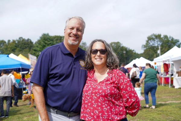 David and Christa Hoovler at the Moon Festival in the Town of Deerpark, N.Y., on Sept. 17, 2023. (Cara Ding/The Epoch Times)