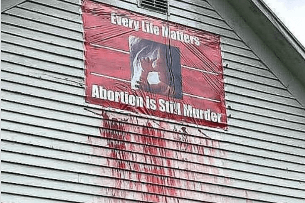 Vandals Strike Maine Church Again With Pro-LGBT, Pro-Abortion Slogans