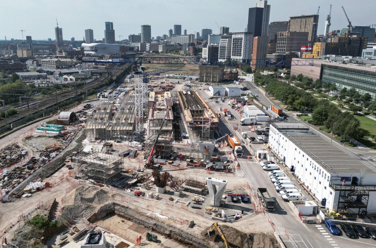 The site of the Birmingham High Speed Rail 2 station construction site at Curzon Street in Birmingham, England, on Sept. 7, 2023. (Christopher Furlong/Getty Images)