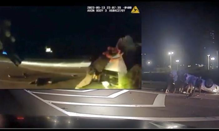 Video Footage: Georgia Police Officer, Bystanders Lift Car Off Teen Driver
