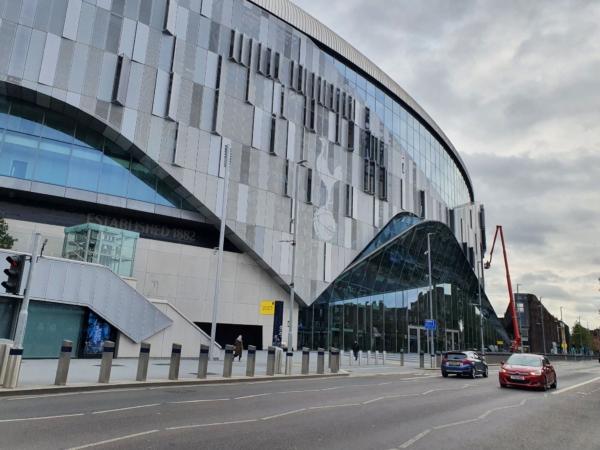 Tottenham Hotspur's stadium in White Hart Lane, Tottenham, north London on Sep. 23, 2021. (Chris Summers/The Epoch Times)