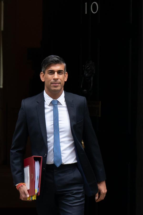 Prime Minister Rishi Sunak departs 10 Downing Street, London, on Sept. 13, 2023. (Aaron Chown/PA Wire)