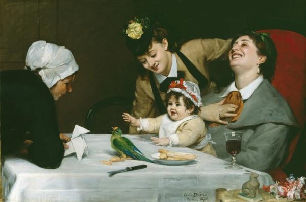 “Merrymakers,” 1870, by Carolus-Duran. Detroit Institute of Arts. (Public Domain)