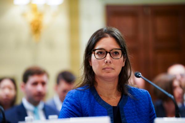Federal Election Commission Chair Dara Lindenbaum testifies before the Committee on House Administration in Washington on Sept. 20, 2023. (Madalina Vasiliu/The Epoch Times)
