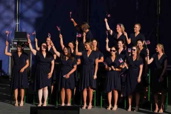 Team USA members during the opening ceremony prior to the The Solheim Cup at Marbella Arena on Sept. 21, 2023 in Marbella, Spain. (Angel Martinez/Getty Images)