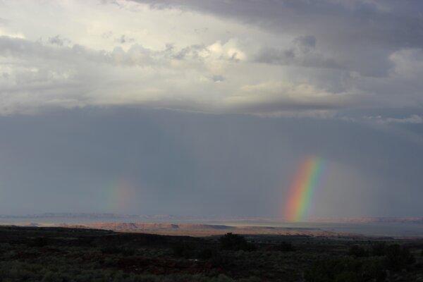 A dual rainbow after a rain over the Painted Desert, Arizona. (NPS)