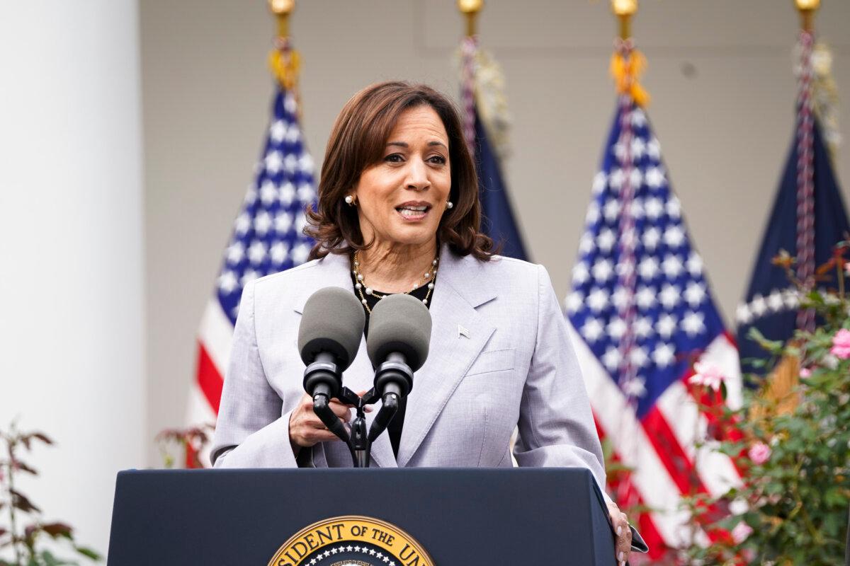 Vice President Kamala Harris speaks about gun safety at the White House on Sept. 22, 2023. (Madalina Vasiliu/The Epoch Times)