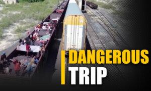 Drone: Illegal Immigrants Heading to US On Board Cargo Train in Northeast Mexico