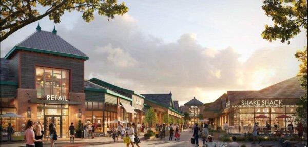 A rendering of new retail spaces at Woodbury Common Premium Outlets in Central Valley, N.Y. (Courtesy of Woodbury Common)