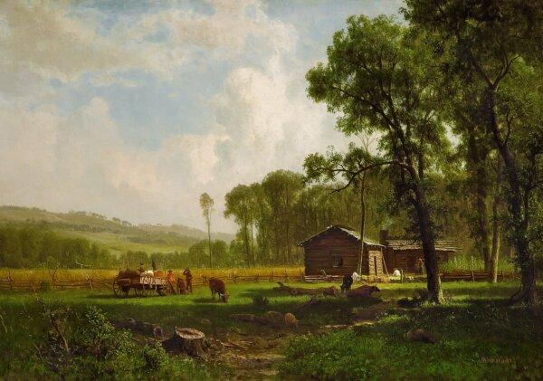 "Early Settlers," 1861, by Albert Bierstadt. (Public Doman)
