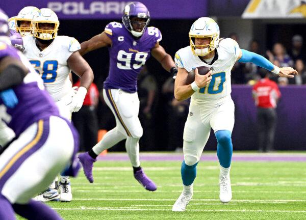 Herbert, Chargers Keep Vikings Winless, Pulling out a 28–24 Victory Sealed by Late Pick in End Zone