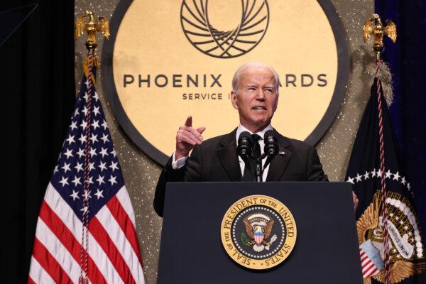 President Joe Biden speaks onstage at the Congressional Black Caucus Foundation annual Legislative Conference National Town Hall in Washington on Sept. 23, 2023. (Jemal Countess/Getty Images for Congressional Black Caucus Annual Legislative Conference)