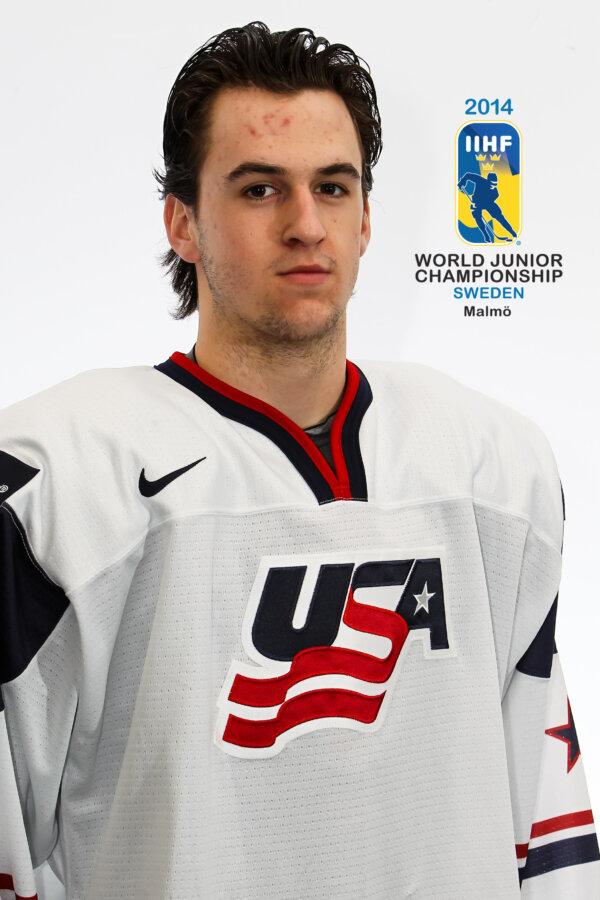 USA's No. 17 Nicolas Kerdiles - 2014 IIHF World Junior Championship. (Francois Laplante/HHOF-IIHF Images)