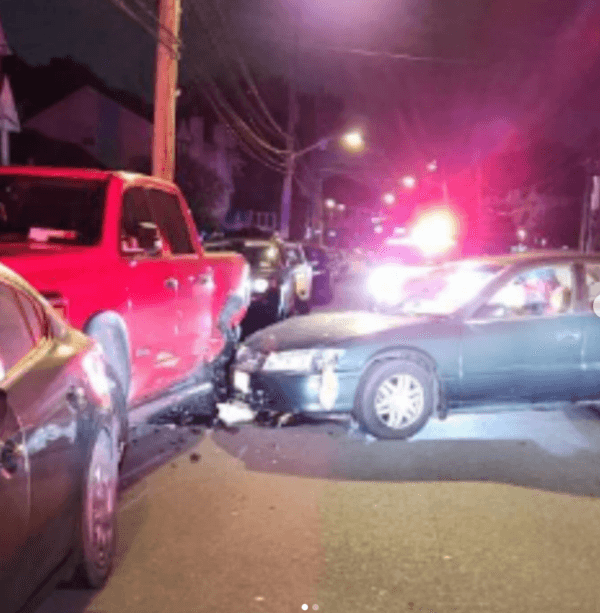 Another recent collision event in Staten Island's Travis neighborhood, where an illegal immigrant without a license drove into a resident's parked car, according to Mr. Aspinall. (Courtesy of John Aspinall)