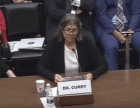 Dr. Judith Curry at the June 25, 2019, hearing of the U.S. Committee on Oversight and Reform in a meeting on Recovery, Resiliency, and Readiness—Contending with Natural Disasters in the Wake of Climate Change. (Public Domain)