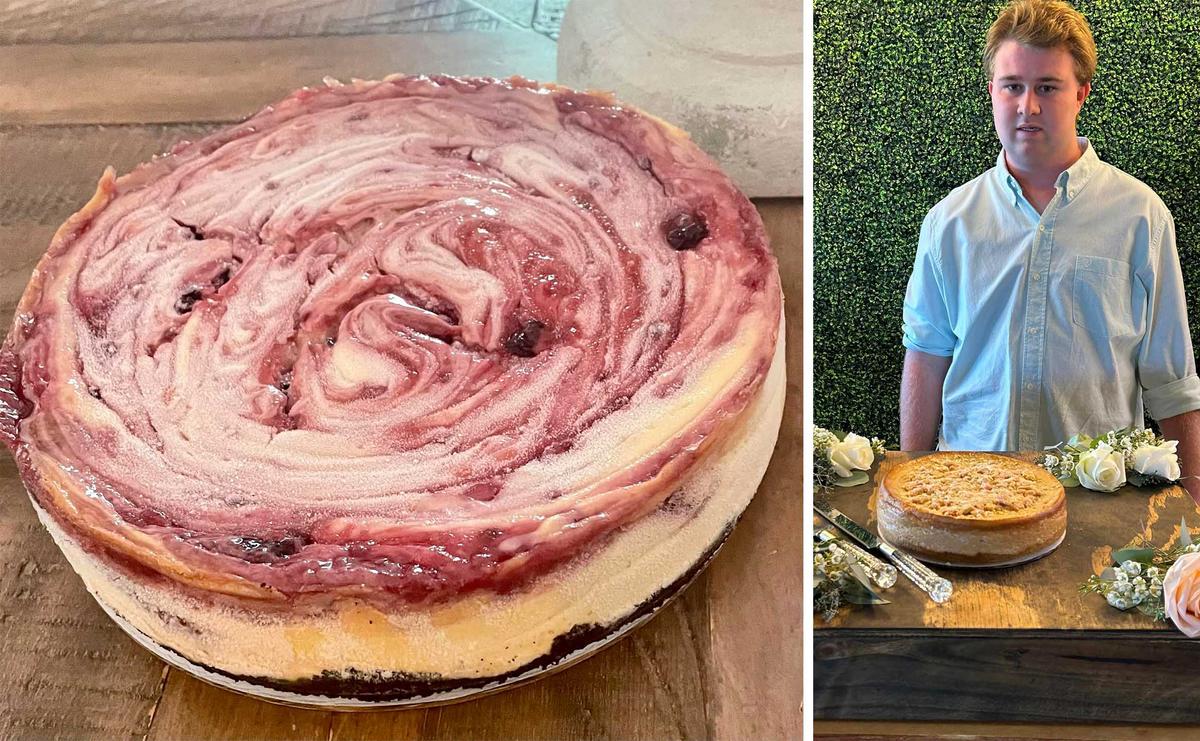 Jack Leach, 19, hawks cheesecakes that he bakes for his own business. (Courtesy of Jack's Cheesecake)