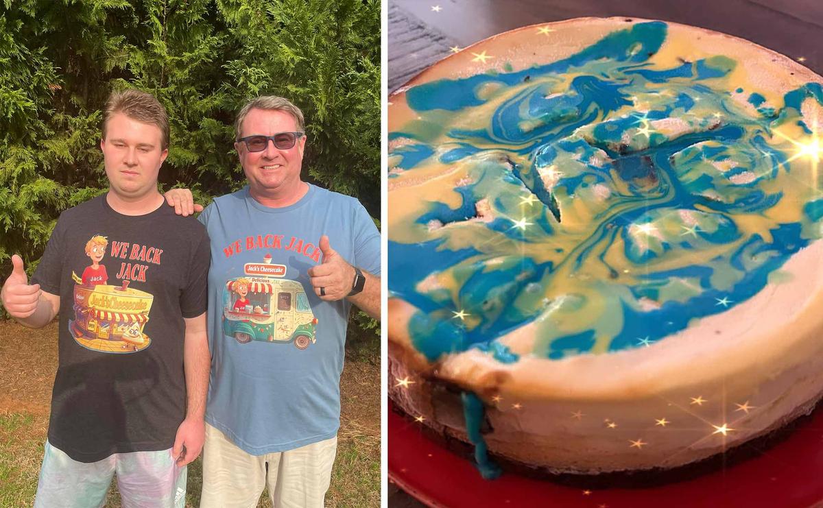 Jack Leach, 19, and his father Brent Leach, 51, run the business Jack's Cheesecakes in Watkinsville, Georgia. (Courtesy of Jack's Cheesecake)