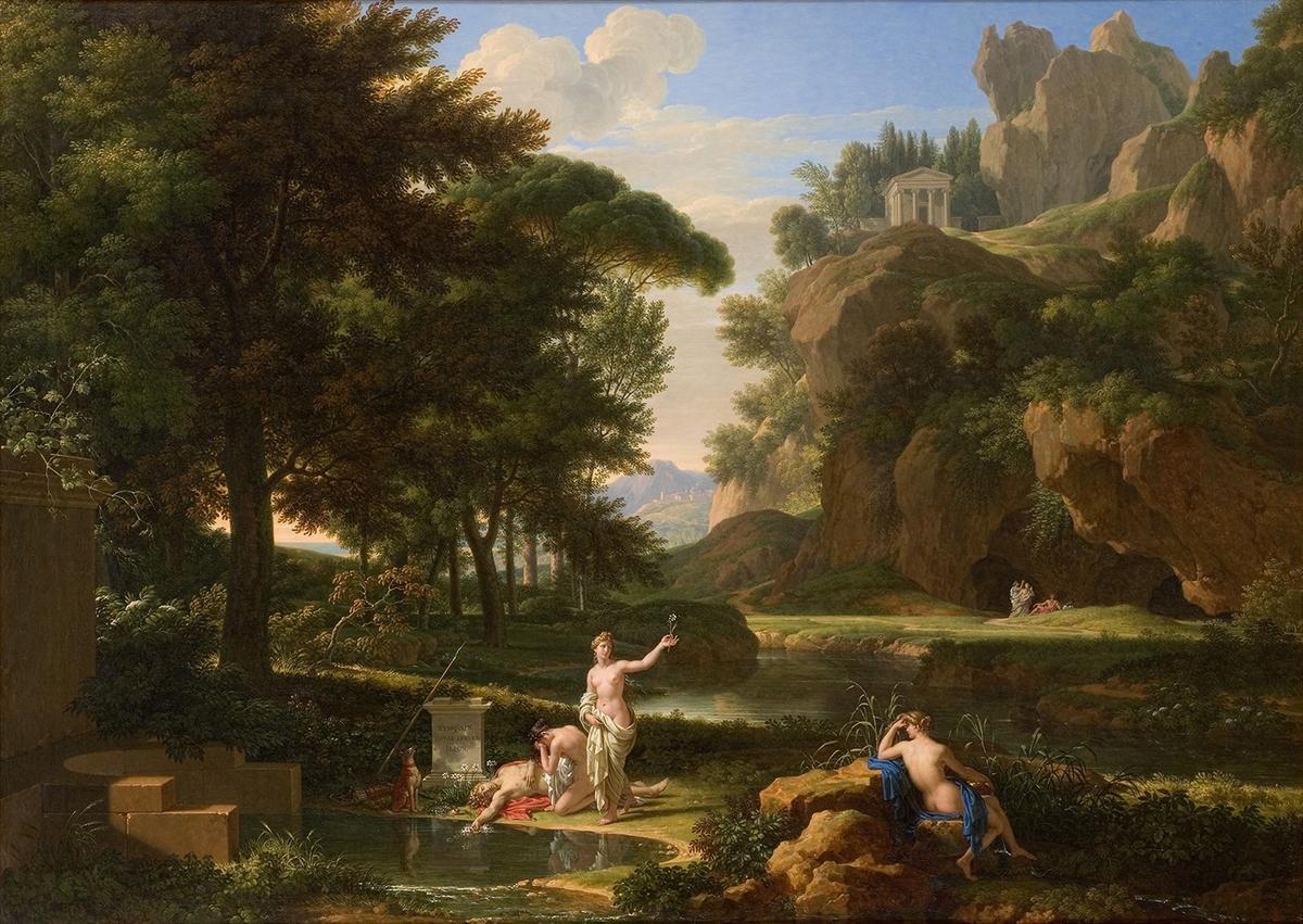 "The Death of Narcissus," 1814, by François-Xavier Fabre. Oil on canvas. National Gallery of Australia in Canberra. (Public Domain)