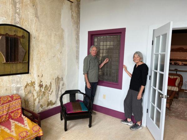 Frank and Jan Beurskens in their Airbnb above Stella’s Café, a popular restaurant in an 1874 building on historic Bridge Street in Las Vegas, New Mexico. (Mary Ann Anderson/TNS)