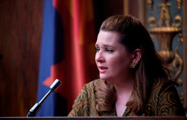 Trish Weir (Abigail Breslin) takes the stand, in "Miranda's Victim." (Vertical Entertainment)