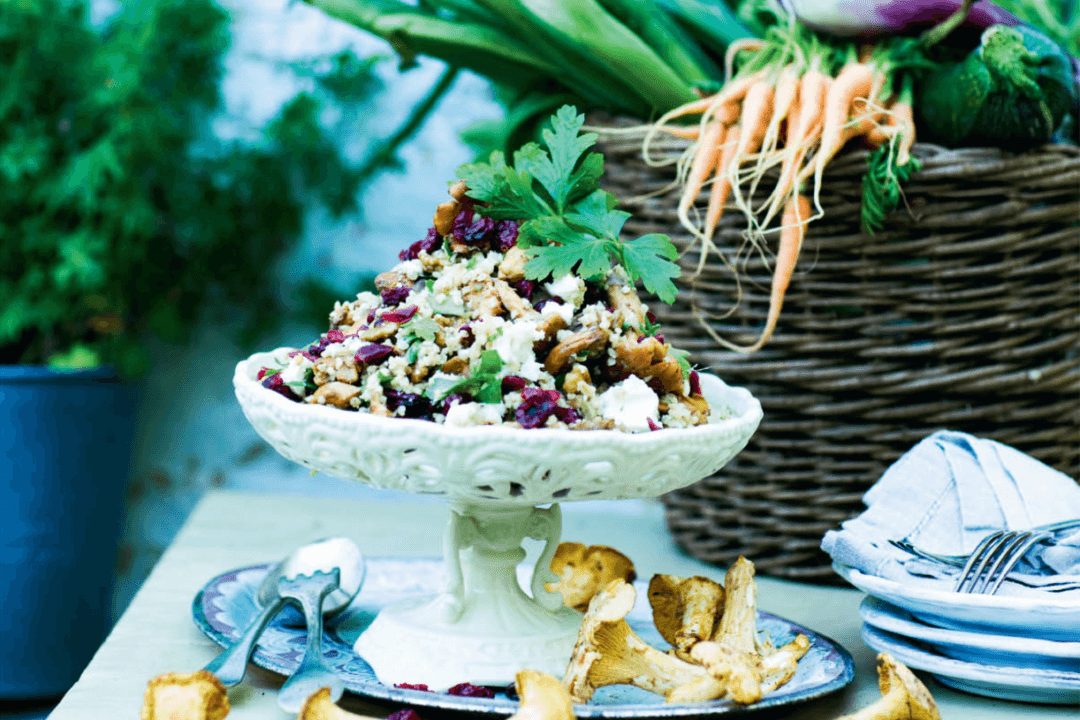 Bulgur Wheat With Chanterelles and Lingonberries