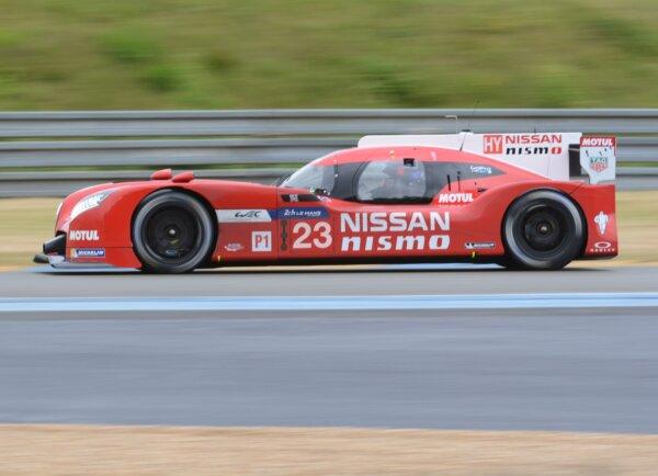 Britany's Jann Mardenborough drives his Nissan GT-R LM Nismo Hybrid No. 23 during the test day of the 83rd Le Mans 24-hour endurance race in Le Mans, France, on May 31, 2015. (Jean-Francois Monier/AFP via Getty Images)