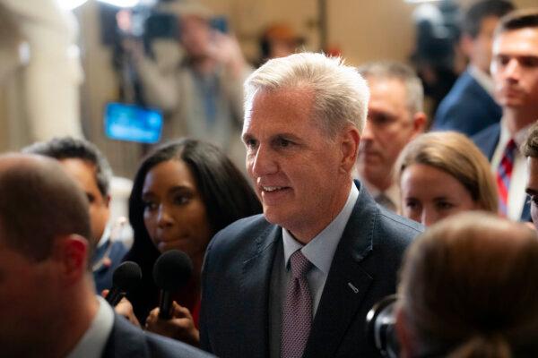 Former Speaker of the House Kevin McCarthy leaves the House Chamber after being ousted as a speaker in Washington, on Oct. 3, 2023. (Madalina Vasiliu/The Epoch Times)