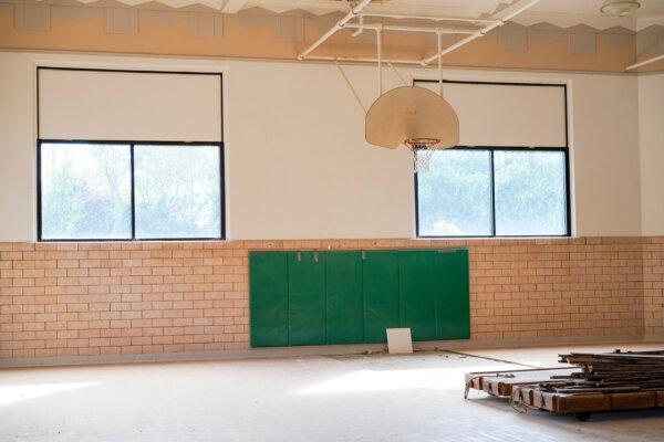 The gym of the future Old School Community Center in Otisville, N.Y., on Oct. 4, 2023. (Cara Ding/The Epoch Times)