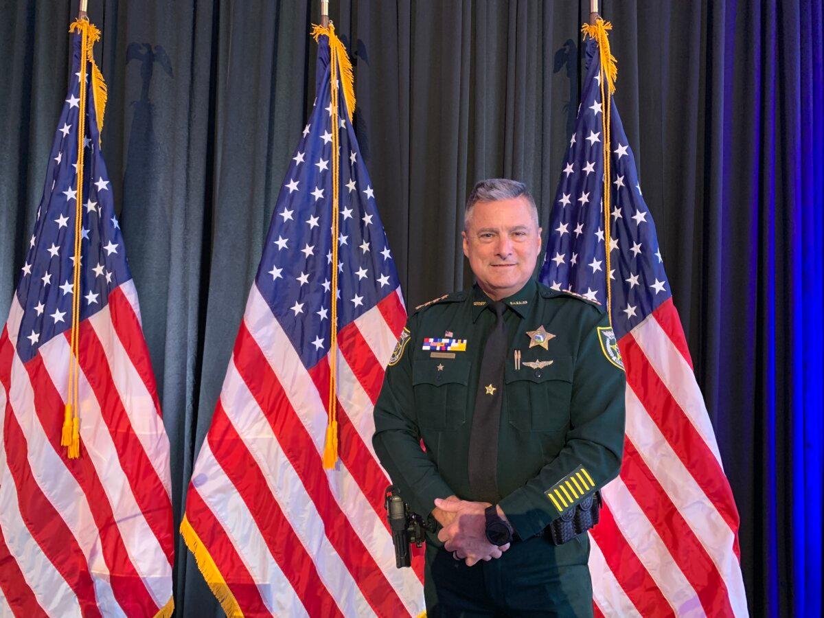 Citrus County Sheriff Mike Prendergast attends a campaign event for Gov. Ron DeSantis in Tampa, Fla., on Oct. 5, 2023. (T.J. Muscaro/The Epoch Times)