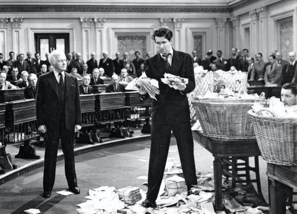 Promotional still from the film "Mr. Smith Goes to Washington," published in National Board of Review Magazine in November 1939. (Public Domain)