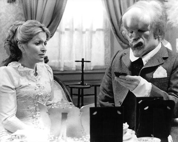 Mrs. Treves (Hannah Gordon) and John Merrick (John Hurt), in "The Elephant Man." (Silver Screen Collection/Getty Images)