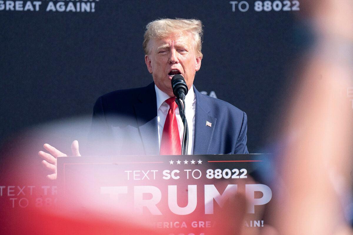 Former President Donald Trump speaks to a crowd during a campaign rally in Summerville, S.C., on Sept. 25, 2023. (Sean Rayford/Getty Images)