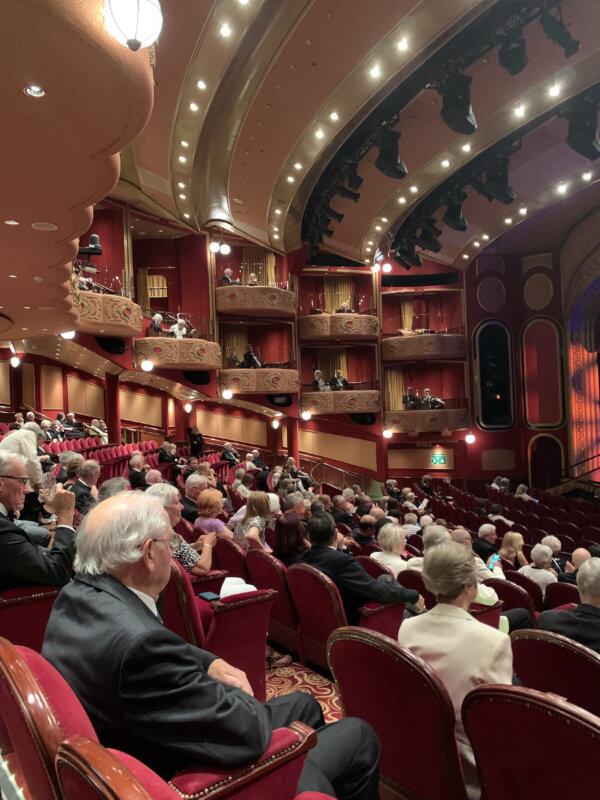 Passengers wait for an evening show in the elegant Royal Court Theatre aboard the Cunard Queen Victoria. Photo courtesy of Sharon Whitley Larsen.