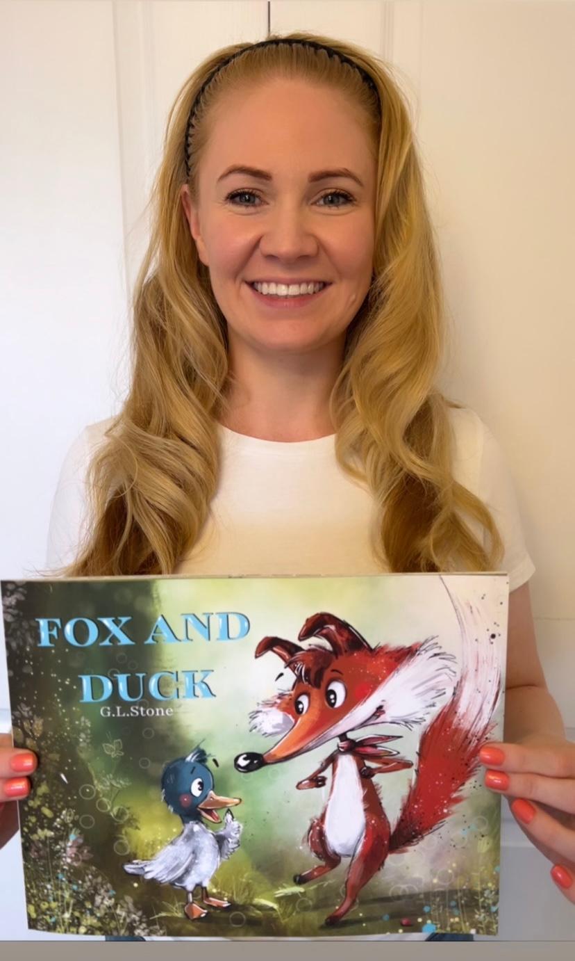 Ms. Stone with her latest book, 'Fox and Duck.' (Courtesy of Gemma Stone)