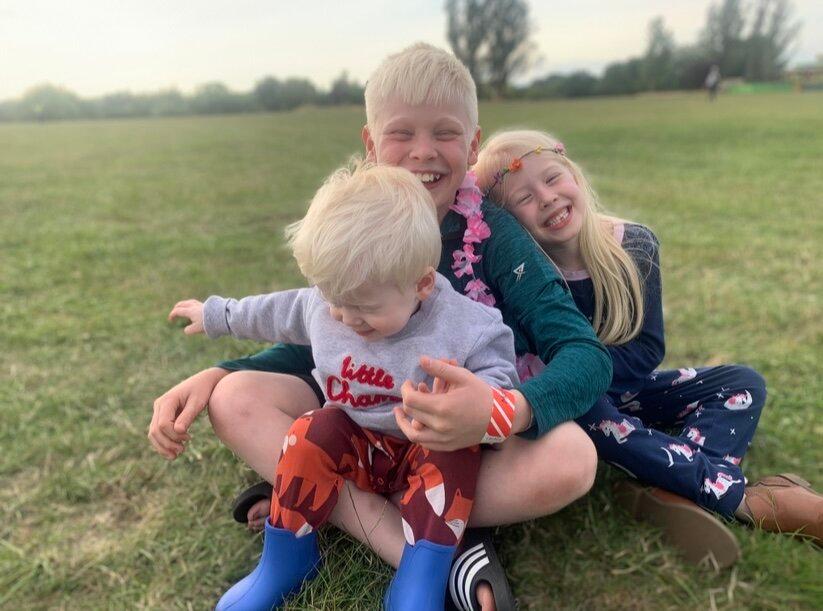 Archie with his siblings. (Courtesy of Gemma Stone)