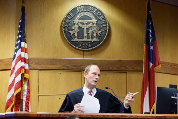 Judge Scott McAfee presides in Fulton County Superior Court in Atlanta, Georgia, on September 14, 2023. (Miguel Martinez-Pool/Getty Images)