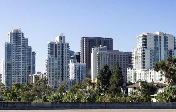 High-rise buildings in downtown San Diego on Oct. 4, 2023. (John Fredricks/The Epoch Times)