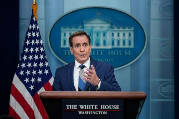 Coordinator for Strategic Communications at the National Security Council John Kirby speaks during the daily press briefing at the White House on Oct. 11, 2023. (Drew Angerer/Getty Images)
