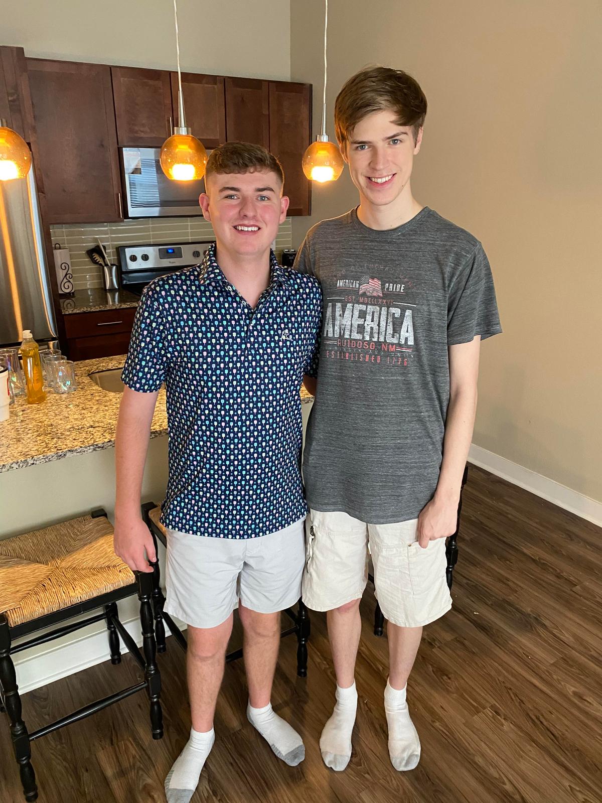 Tate (L) and Seth are now college roommates. (Courtesy of Cheri Hamilton Lewis)
