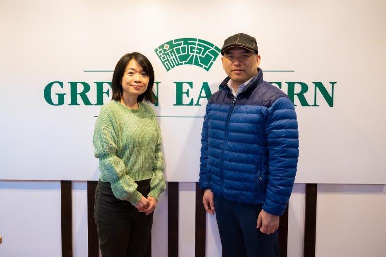 On Dec. 16, 2022, Green Eastern’s first physical store in the United States opened in New Jersey, with Winnie (L) as its Deputy General Manager. (Shao Lin/The Epoch Times)