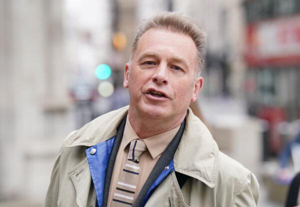British environmentalist Chris Packham arrives at the High Court, in central London, on May 2, 2023. (Jonathan Brady/PA Wire)