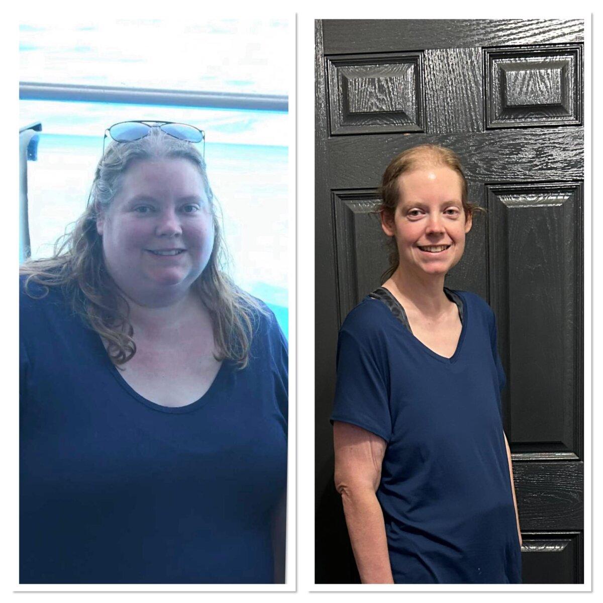 [Left] Ms. Ledgerwood, before she went on a weight loss journey, [Right] Ms. Ledgerwood after she shed those extra pounds. (Courtesy of Kristi Ledgerwood)