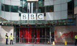 BBC Broadcasting House Sprayed With Red Paint