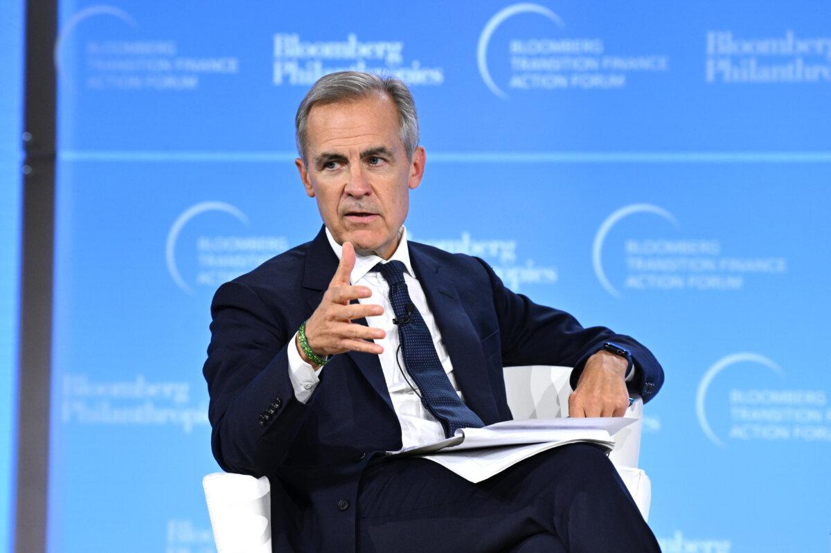 Mark Carney, U.N. special envoy for climate action and finance and co-chair of the Glasgow Financial Alliance for Net Zero, speaks onstage during the Bloomberg Transition Finance Action Forum at The Plaza Hotel in New York on Sept. 19, 2023. (Bryan Bedder/Getty Images for Bloomberg Philanthropies)