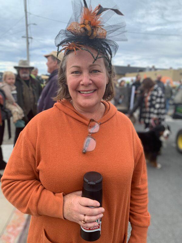Colleen Granahan at the Pumpkin Weigh-Off in Half Moon Bay, Calif., on Oct. 9, 2023. (Helen Billings/The Epoch Times)